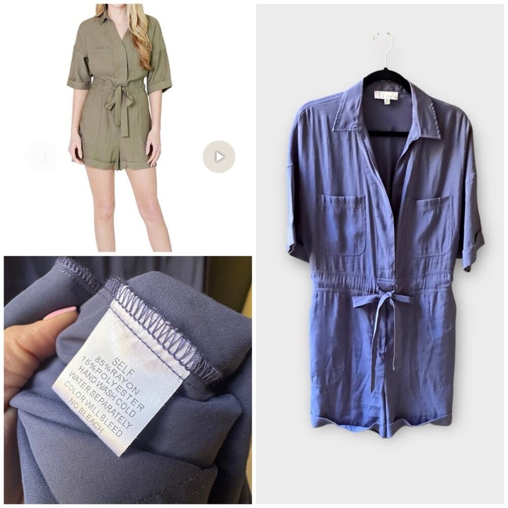 Pinch Blue Shorts Romper, Medium